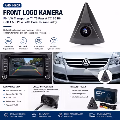CCD AHD 1080P Bil Front Logo Kamera För VW Transporter T4 T5 Passat CC B5 B6 Golf 4 5 6 Polo Jetta Bora Touran Caddy