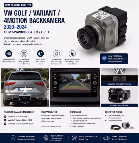 VW Golf / Variant / 4Motion Backkamera 2020–2024 – OEM 5WA980556A / B / C / D