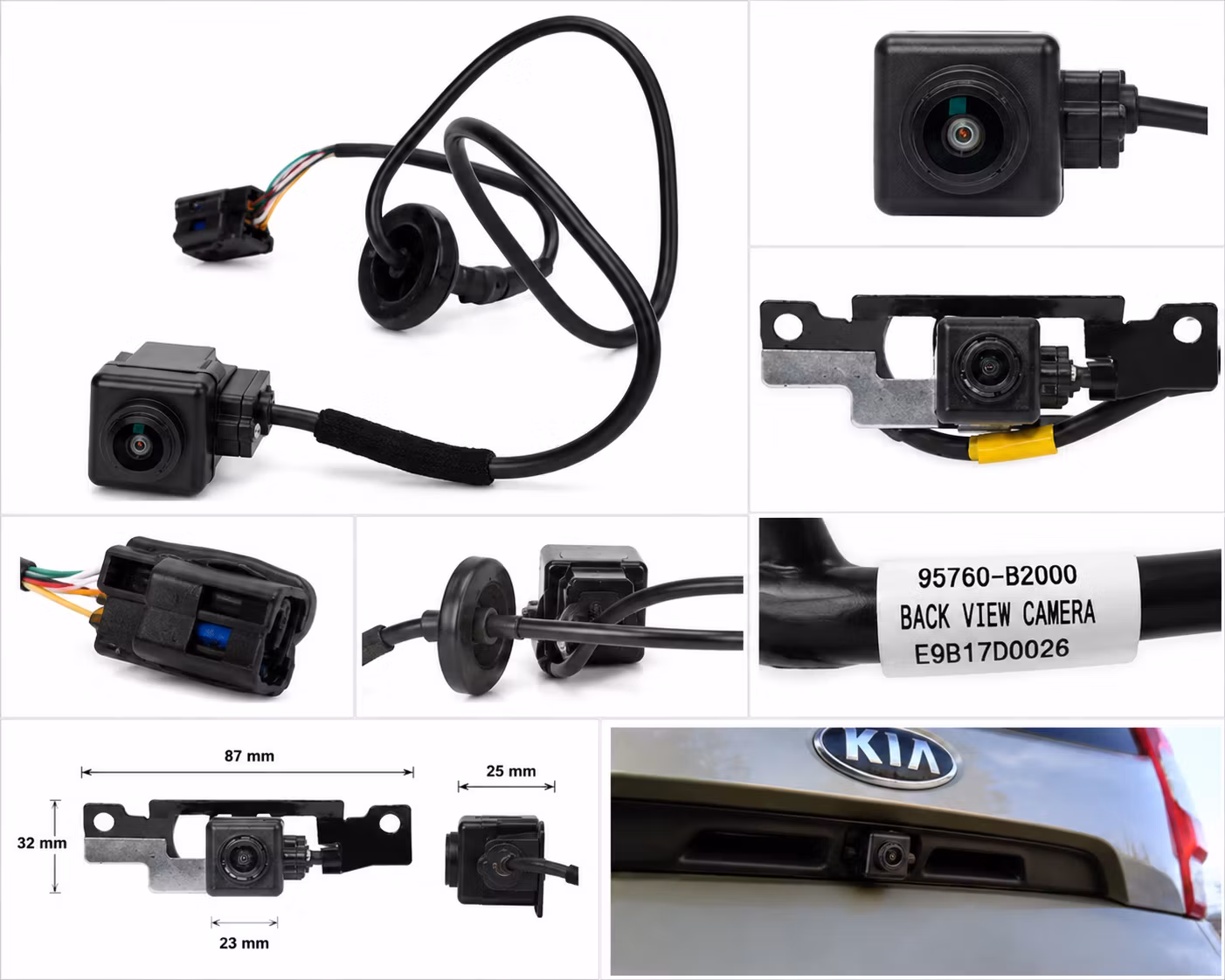 Eftermarknad backkamera Kia Soul 2014–2019 OEM 95760-B2000 / 95760-B2060 / 95760-B2100 Rear View Camera Parkeringskamera
