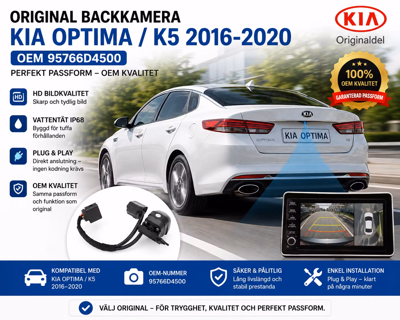Original Backkamera Kia Optima /K5 2016-2020 OEM 95766D4500
