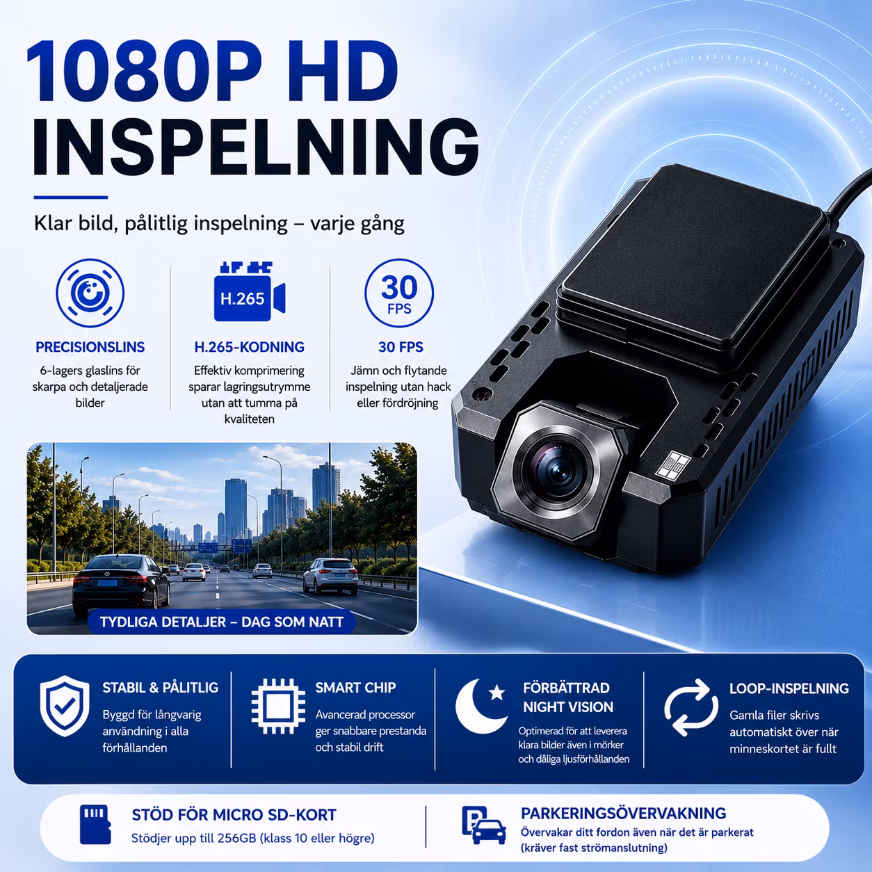 4G AI Dashcam med GPS-tracker 1080P – Livevisning, mörkerseende & ruttspårning