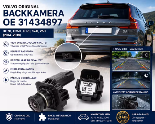 Volvo Original Backkamera OE 31434897 – S60, V60, XC60, V70, XC70 & XC90 | OEM Backkamera