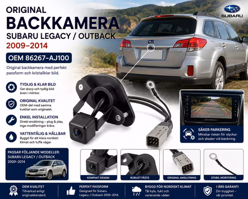 Original Backkamera Subaru Legacy / Outback 2009–2014 – OEM 86267-AJ100