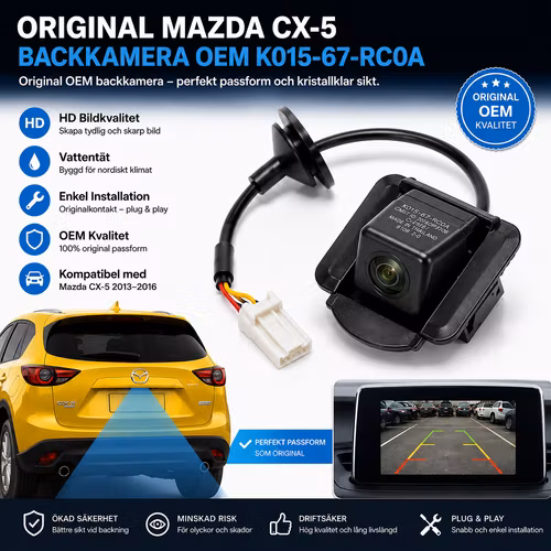 Original Mazda CX-5 Backkamera OEM K015-67-RC0A 2013-2016 – OE Parkeringskamera Baklucka