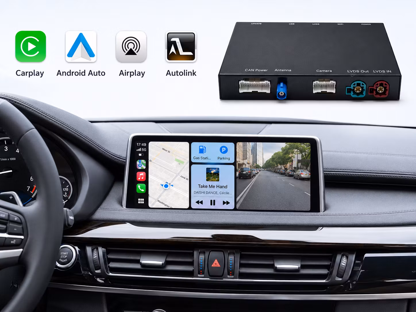 BMW NBT CarPlay-box 2012–2016 | Trådlös Apple CarPlay & Android Auto | F10 F20 F30 F32 F25 F15