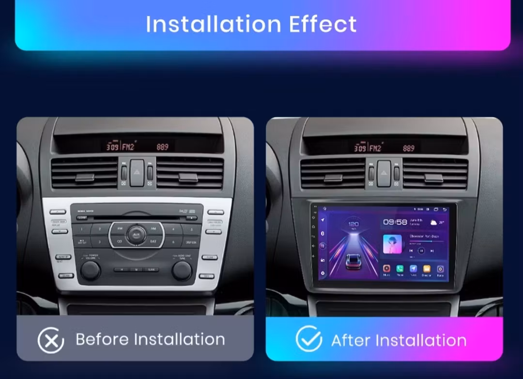 9" Android 13 Bilstereo Mazda 6 2007–2012 | 6GB/128GB, Wireless CarPlay, Android Auto, 4G, GPS, DSP + Gratis Backkamera