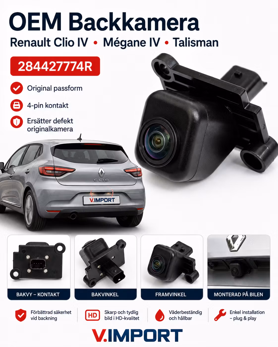OEM Backkamera Renault Clio IV Mégane IV Talisman – 284427774R