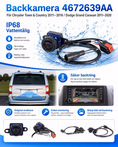 Backkamera Chrysler Town & Country 2011–2016 / Dodge Grand Caravan 2011–2020 – 4672639AA