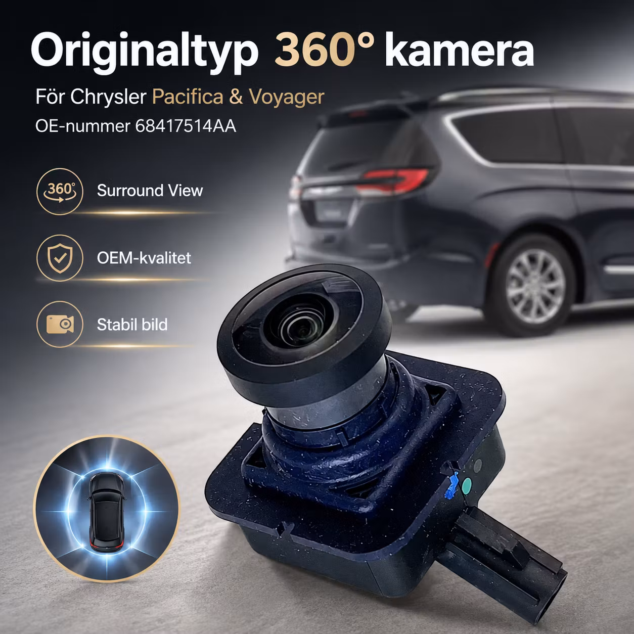 360° Sido-/Surround View-kamera Chrysler Pacifica & Voyager – 68417514AA