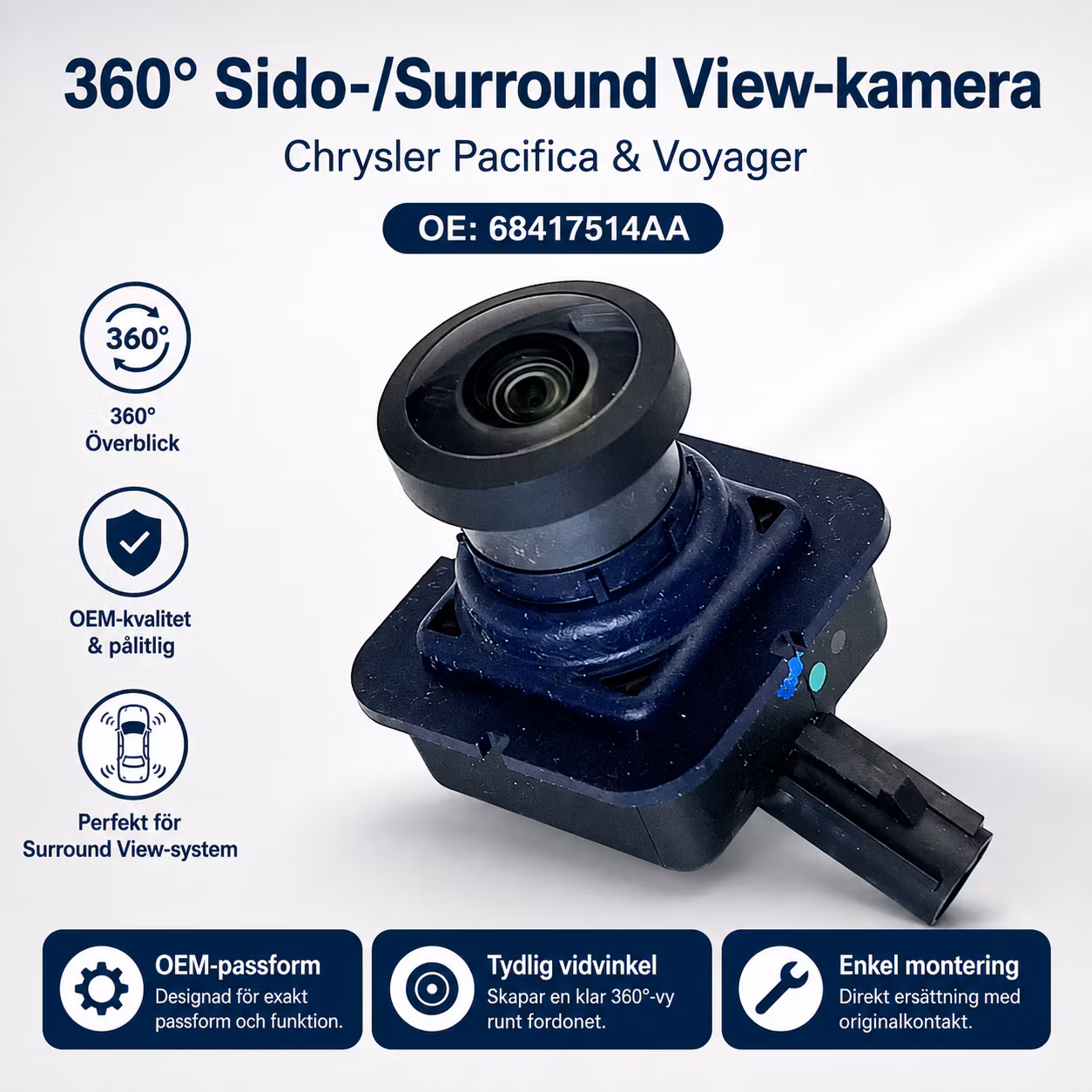 360° Sido-/Surround View-kamera Chrysler Pacifica & Voyager – 68417514AA