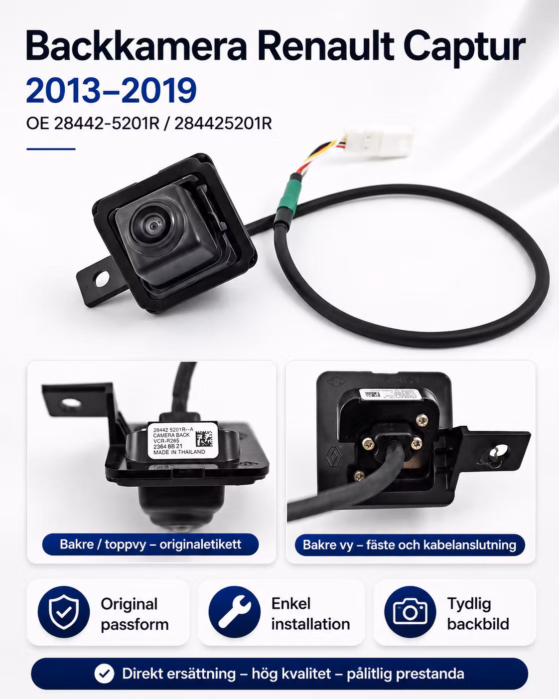 Backkamera Renault Captur 2013–2019 – OE 28442-5201R / 284425201R