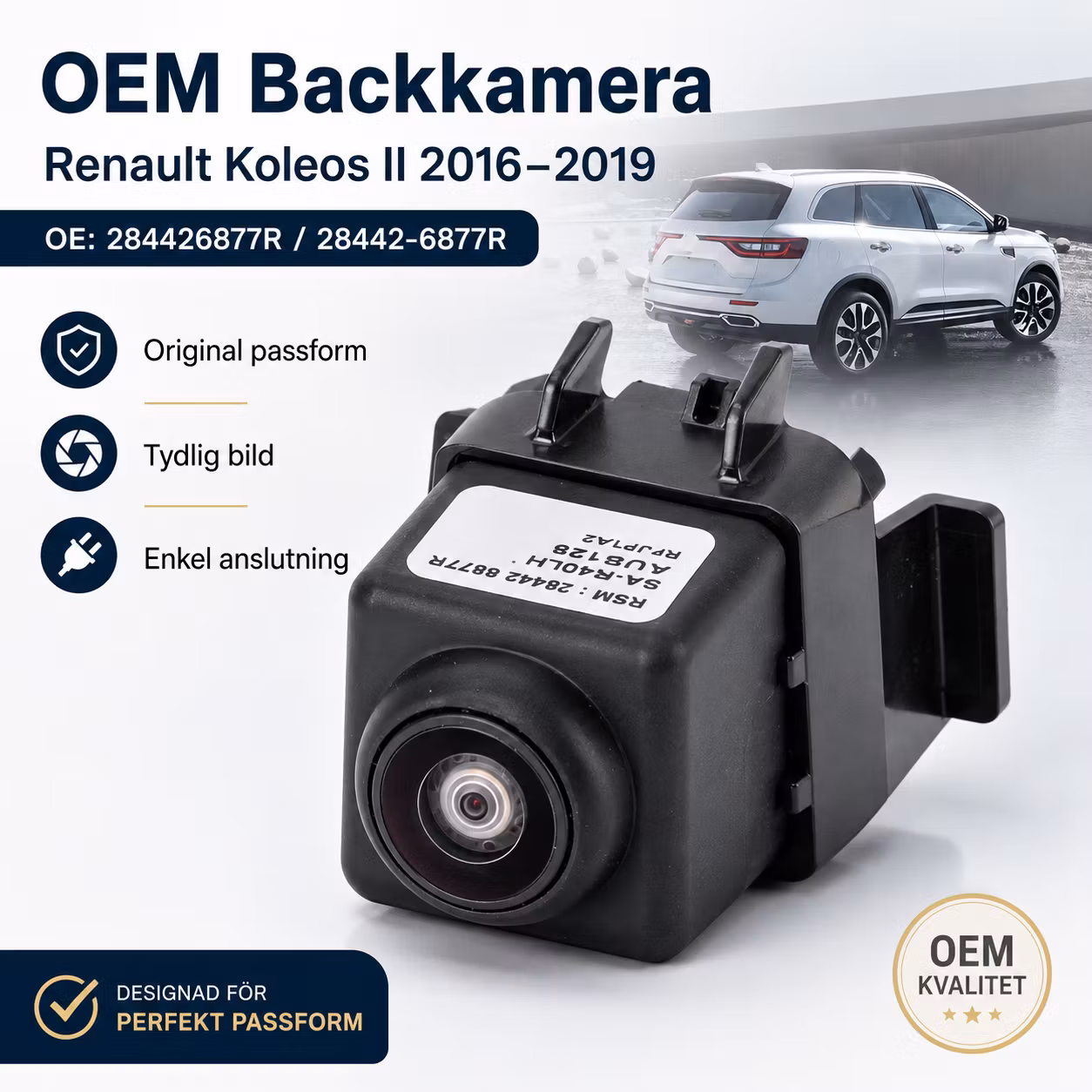 Backkamera Renault Koleos II 2016–2019 – OEM 284426877R / 28442-6877R