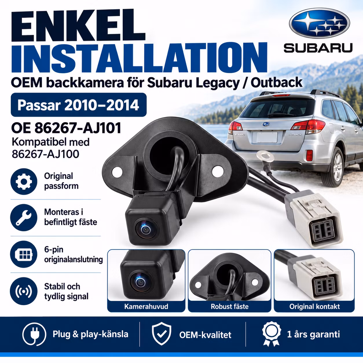 OEM Backkamera Subaru Legacy Outback 2010–2014 | 86267-AJ101 86267-AJ100