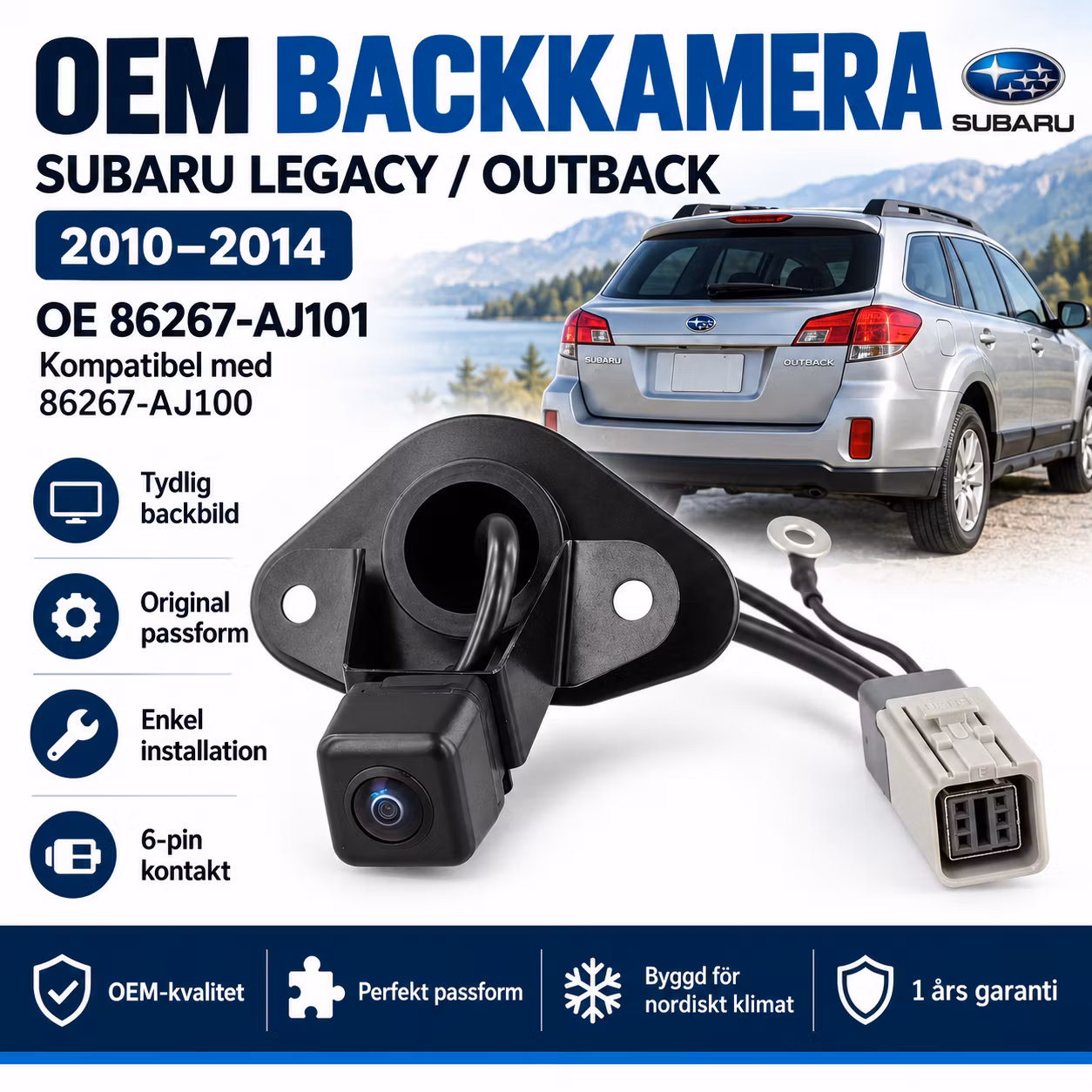 OEM Backkamera Subaru Legacy Outback 2010–2014 | 86267-AJ101 86267-AJ100