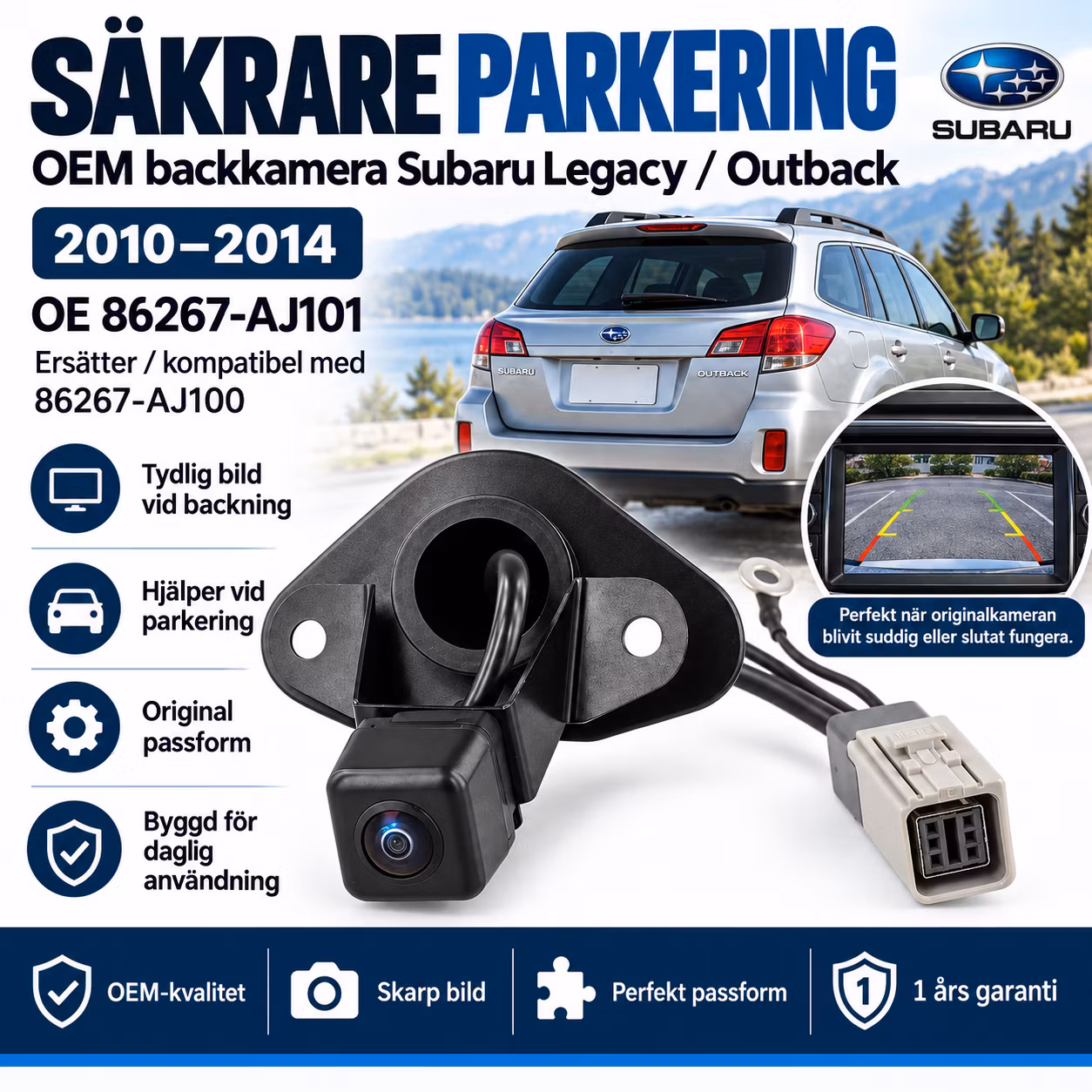 OEM Backkamera Subaru Legacy Outback 2010–2014 | 86267-AJ101 86267-AJ100
