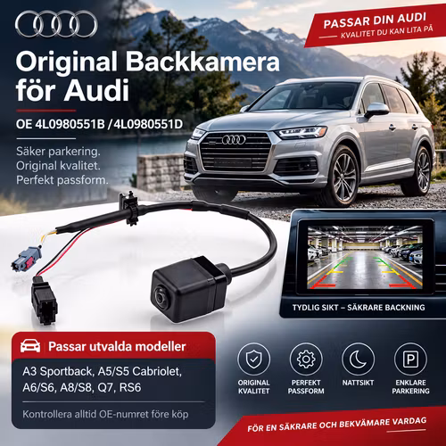 Audi Original Backkamera 4L0980551B / 4L0980551D – HD Night Vision för A6, A8, Q7, S5, S6
