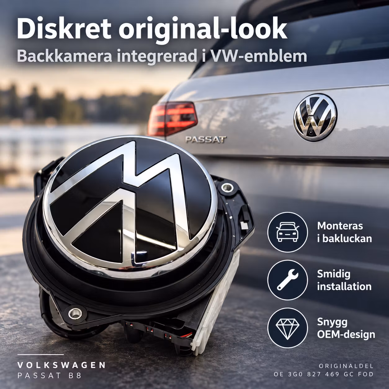 Original Backkamera Volkswagen Passat B8 – OE 3G0 827 469 GC FOD | Bakluckekamera