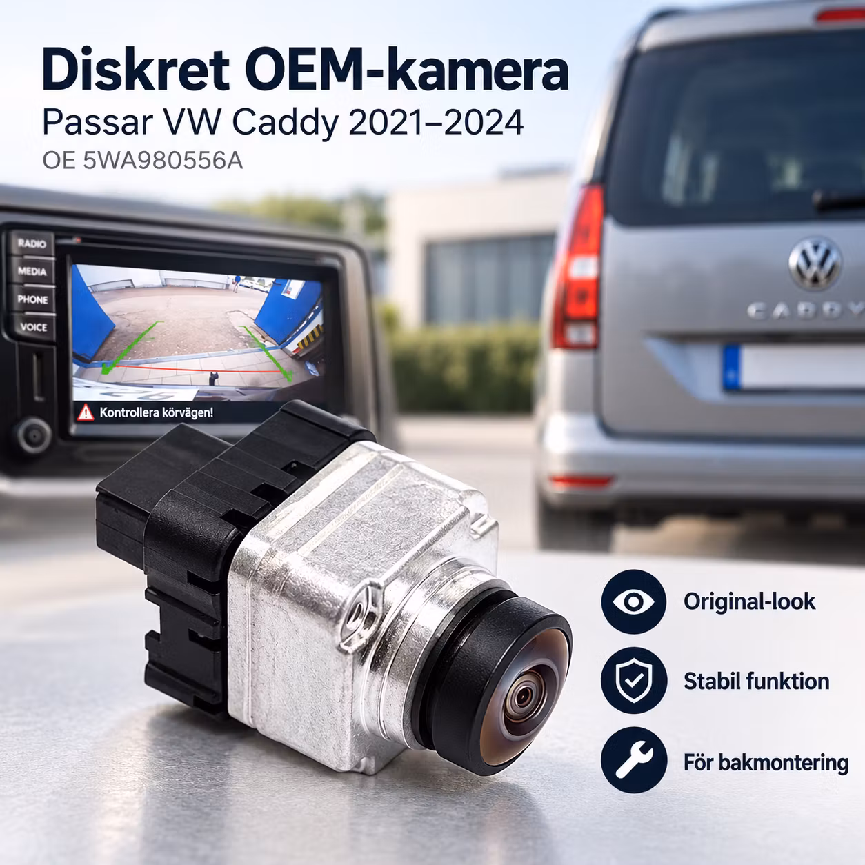 Original Backkamera VW Caddy 2021–2024 – OE 5WA980556A OEM Kamera