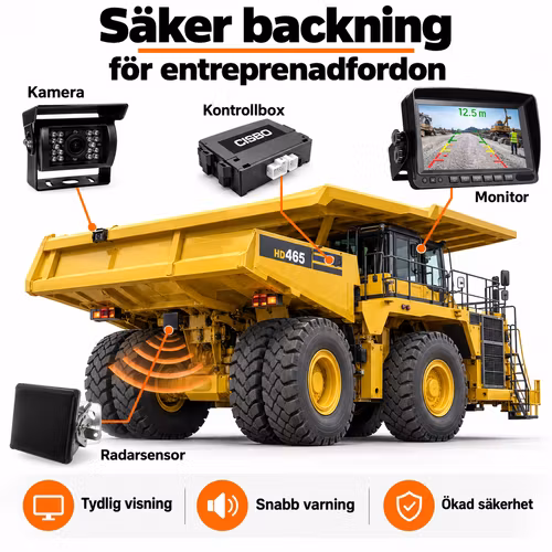 77GHz Radar Parkeringssensor med LED-display och Automatisk Bromsning