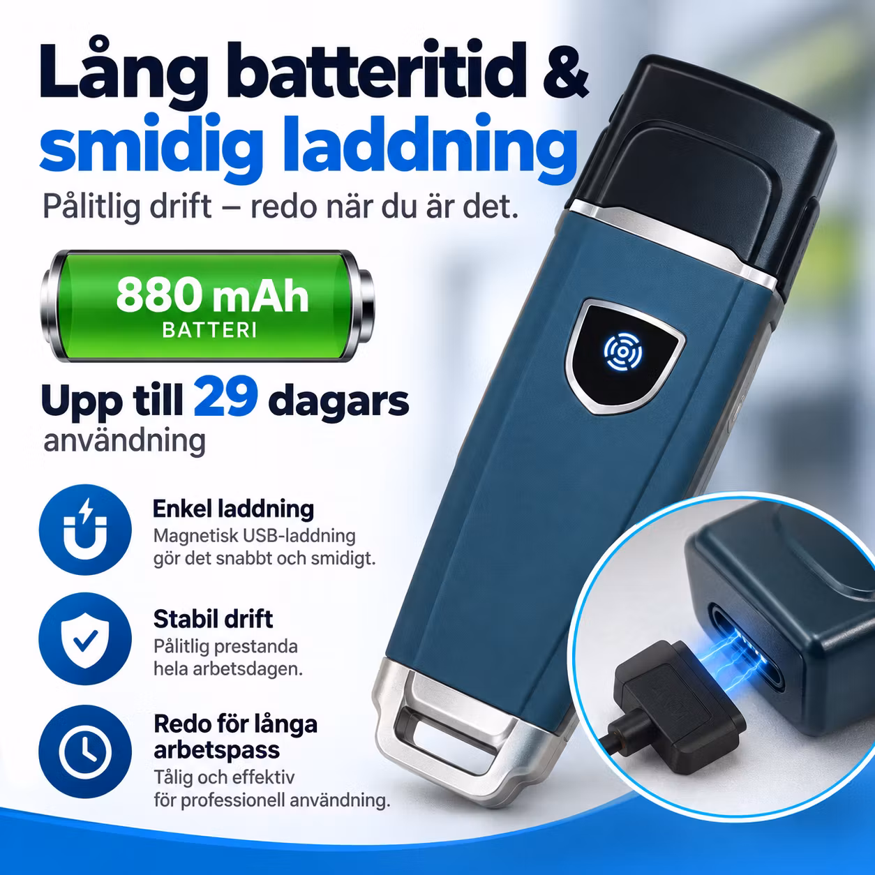 RFID Väktarrondläsare IP67 – Guard Patrol System med Vibrations- & LED-indikering