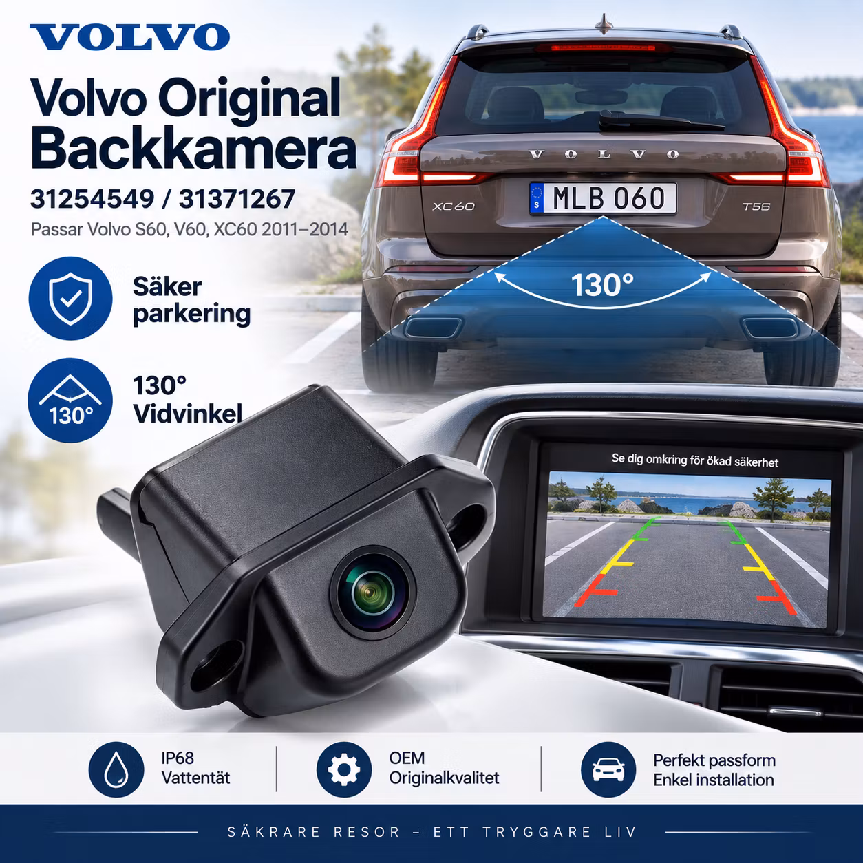 Volvo Original Backkamera 31254549 / 31371267 – S60, V60, XC60 2011–2014 – OEM OE Kamera
