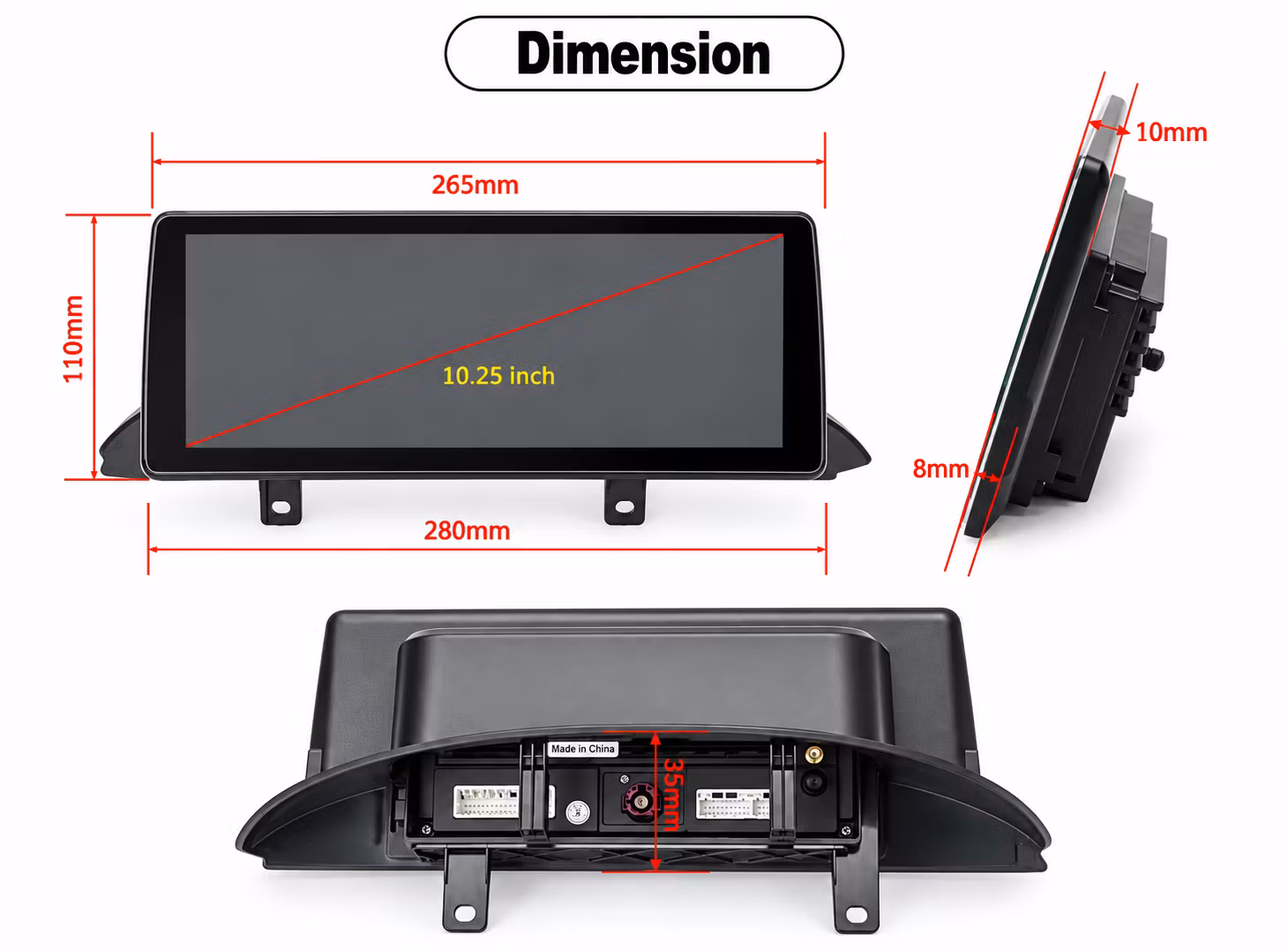 BMW F30 F31 F34 F32 F33 F36 Android 15 Bilstereo 10,25” – CarPlay, Android Auto, 4G, GPS, 4GB/64GB, NBT + Gratis Backkamera