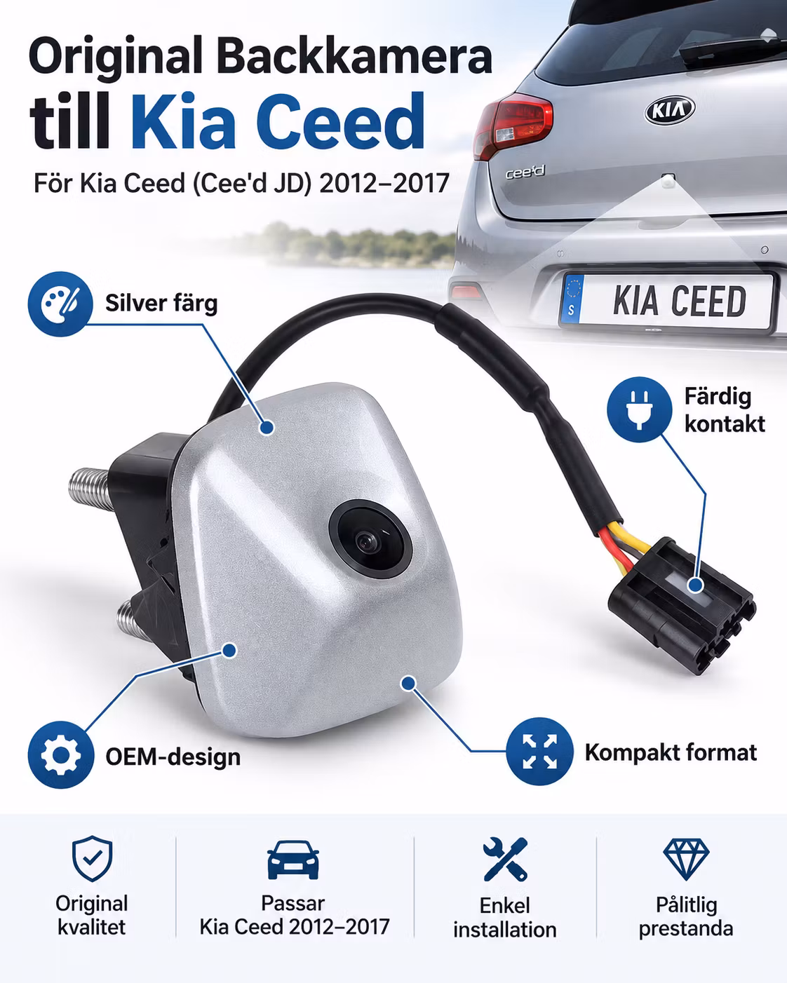 Original Backkamera Kia Ceed (Cee’d JD) 2012–2017 – OEM 95760A2500 / 95760A2520 / 957601W550
