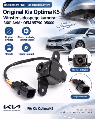 Original Kia Optima K5 Vänster Sidospegelkamera 360° AVM OEM 95790-D5000 LH Side View Camera