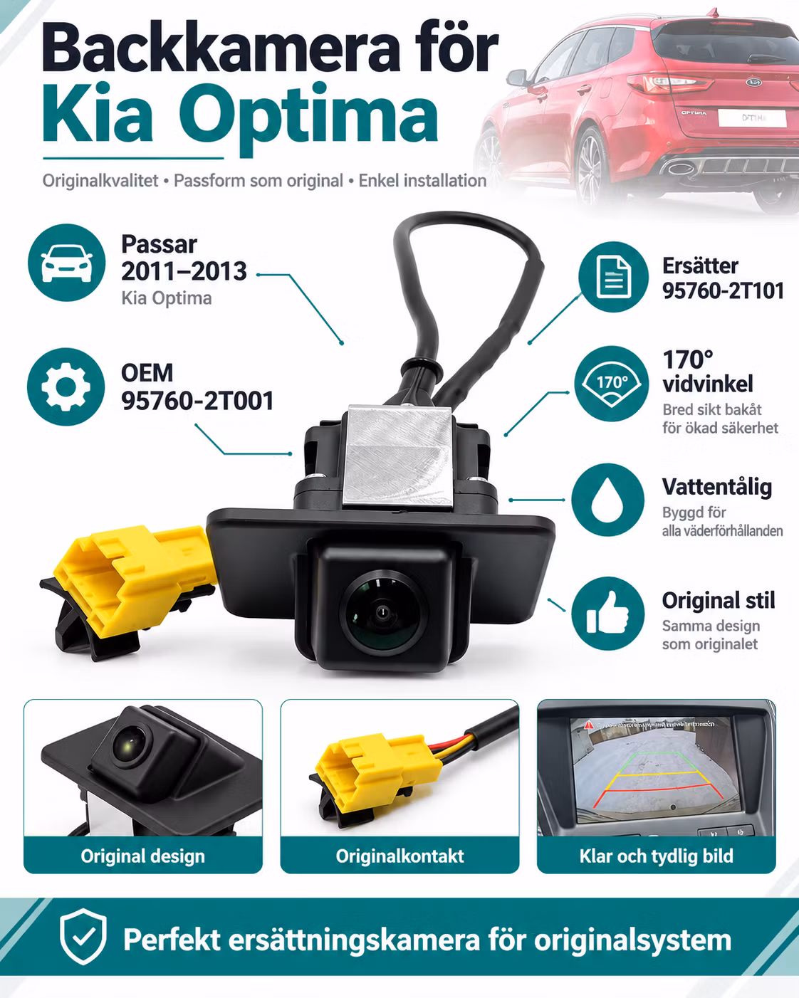 Original Backkamera Kia Optima 2011-2013 OEM 95760-2T001 95760-2T101