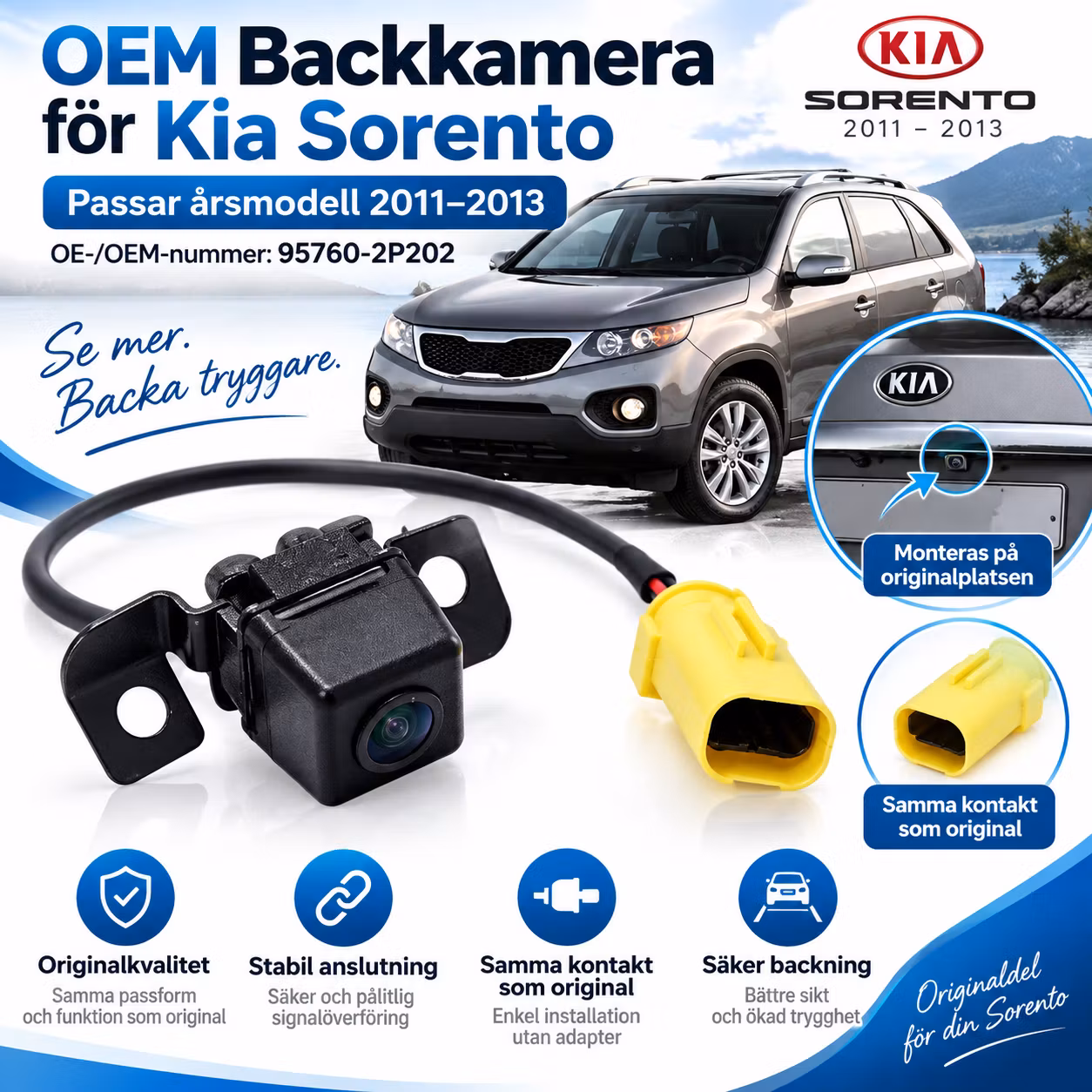 Original Backkamera Kia Sorento 2011–2013 – OEM 95760-2P202