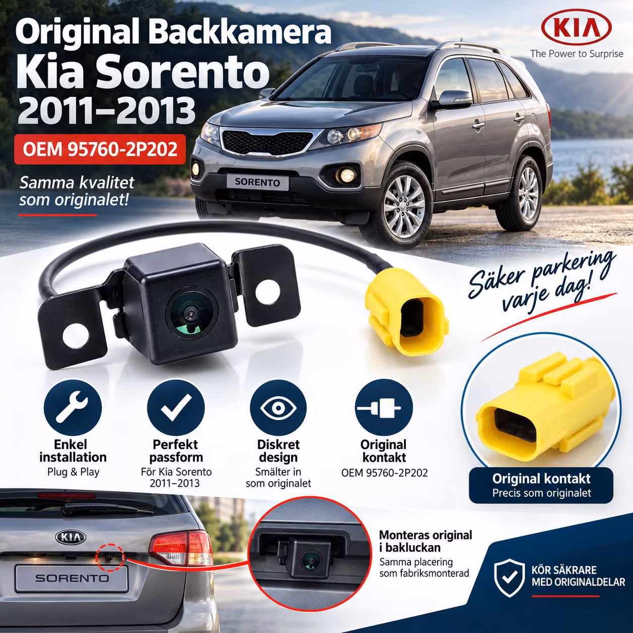 Original Backkamera Kia Sorento 2011–2013 – OEM 95760-2P202