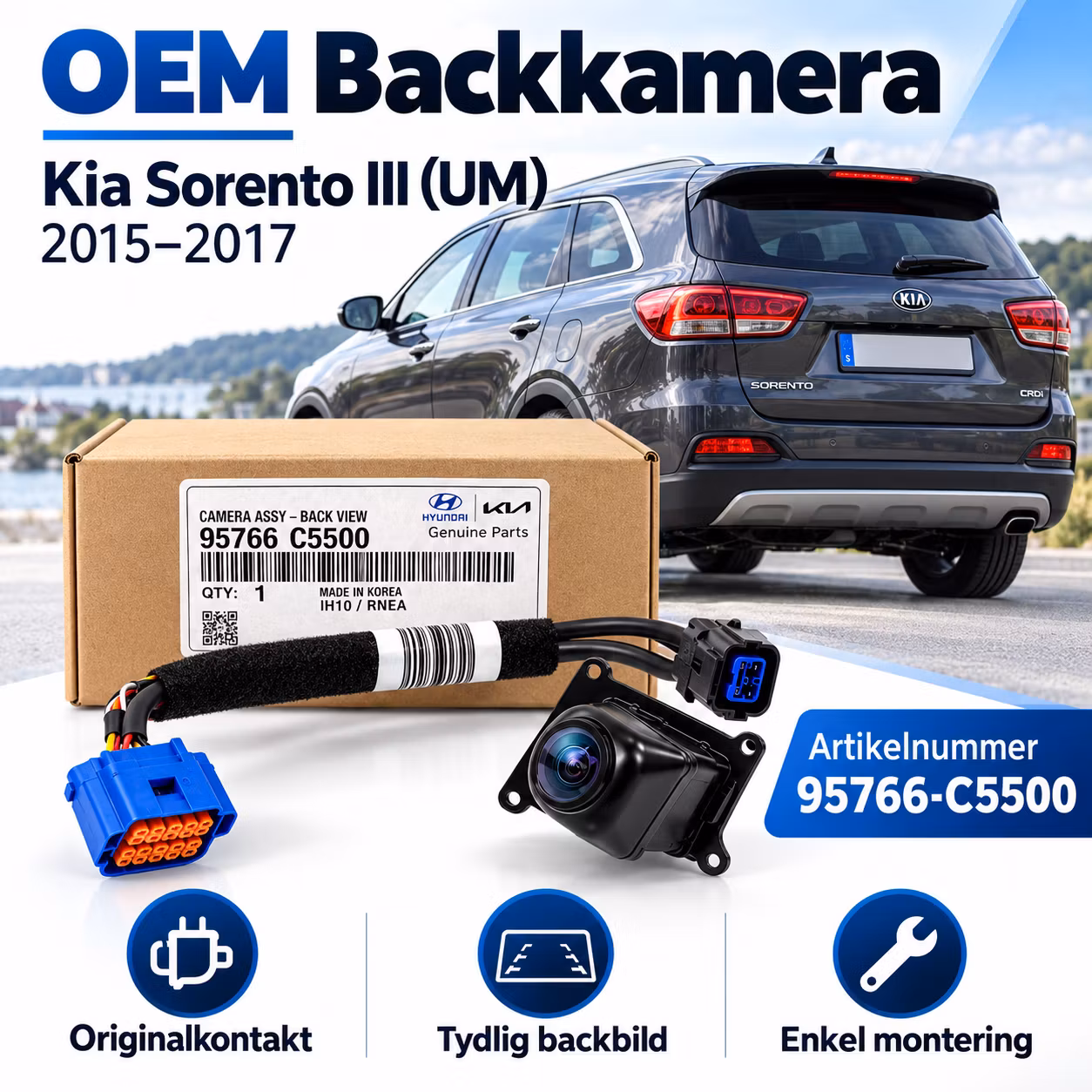 Kia Sorento III (UM) 2015–2017 Original Backkamera OEM 95766-C5500 / 95766C5500