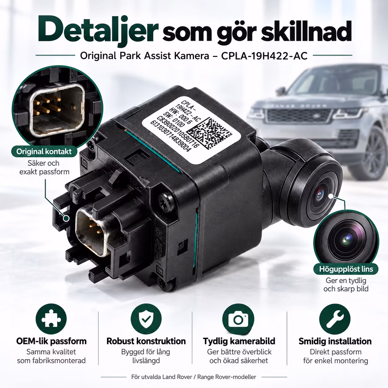 Original Park Assist Kamera CPLA-19H422-AC – Land Rover Discovery 4, Range Rover, Range Rover Sport & Evoque
