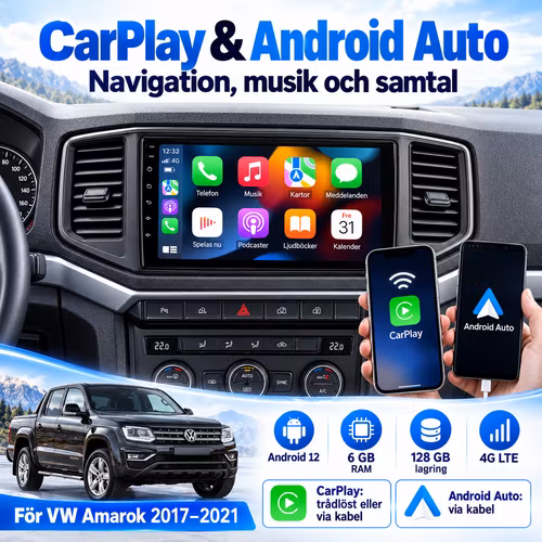 9"android 12, bilstereo vw Amarok  (2017--2021) gps wifi carplay android auto blåtand rds Dsp RAM:6GB, ROM:128GB 4G LTE