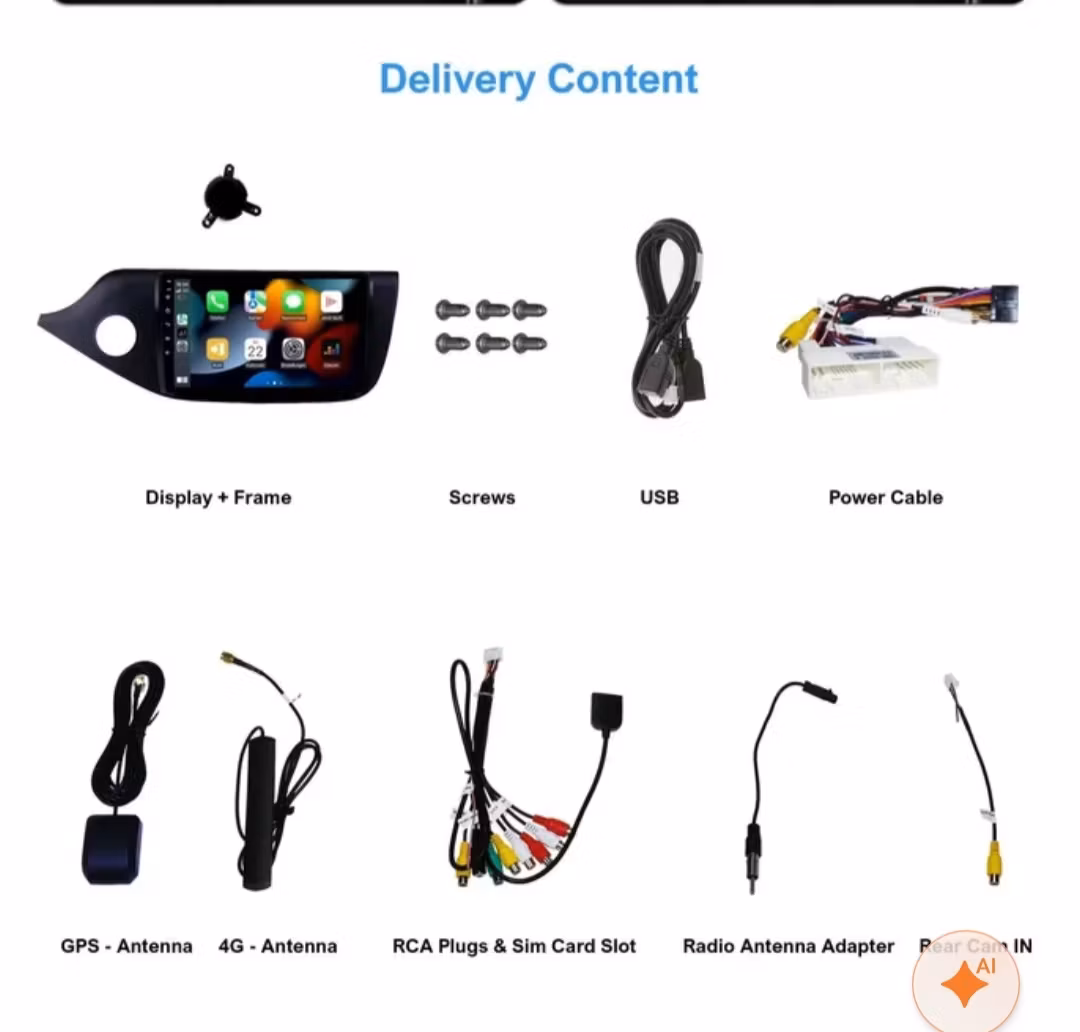 9" QLED Android 15 Bilstereo Kia Ceed JD 2012–2016 – Snapdragon, 6GB/128GB, 4G, GPS, Trådlös CarPlay & Android Auto + Gratis Backkamera