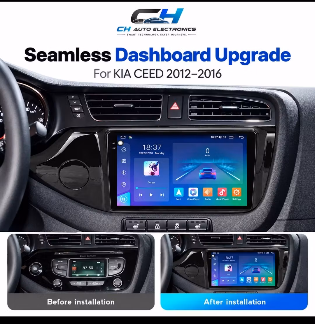 9" QLED Android 15 Bilstereo Kia Ceed JD 2012–2016 – Snapdragon, 6GB/128GB, 4G, GPS, Trådlös CarPlay & Android Auto + Gratis Backkamera