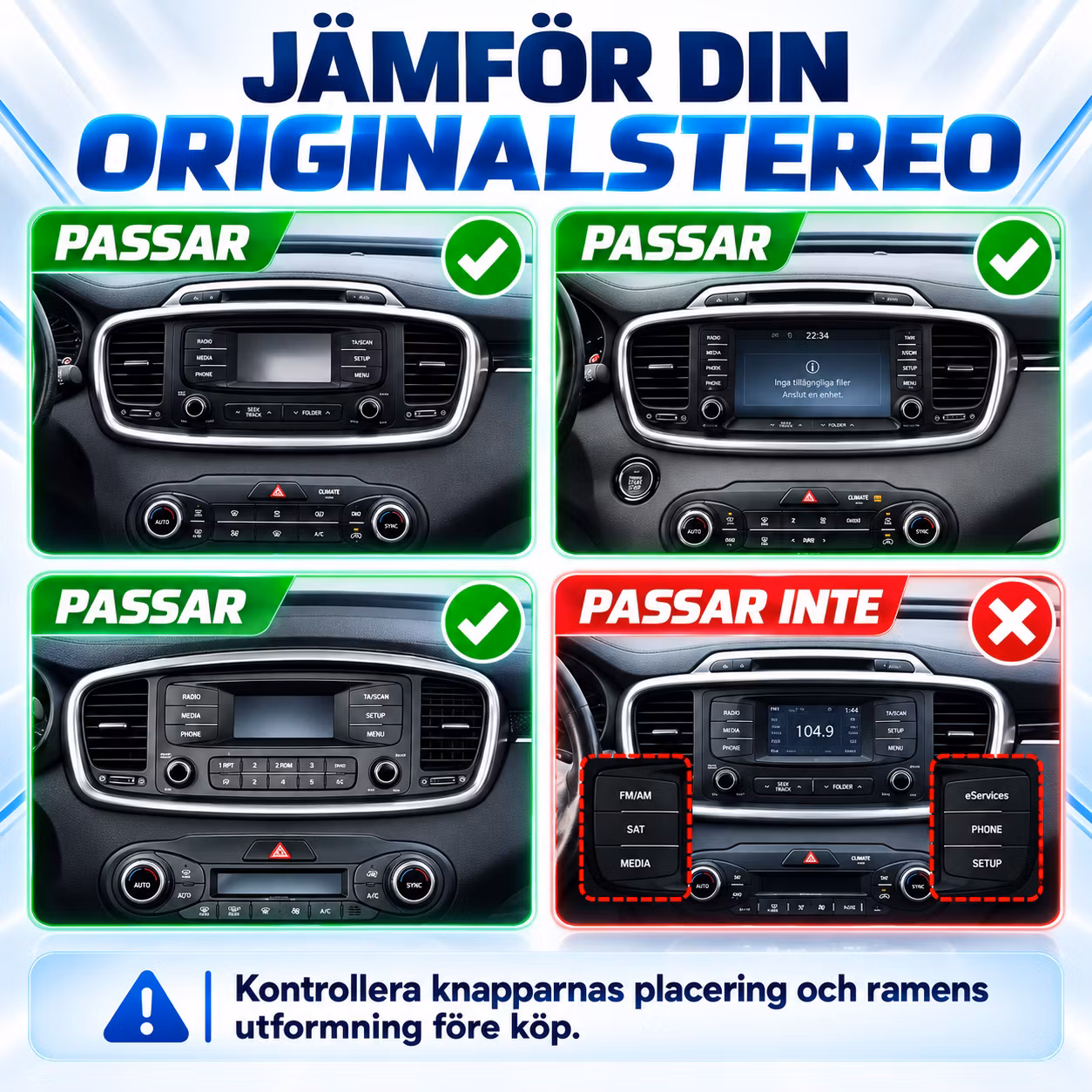 9" QLED Android 15 Bilstereo Kia Sorento – Snapdragon, 6GB/128GB, 4G, GPS, Trådlös CarPlay & Android Auto + Gratis Backkamera