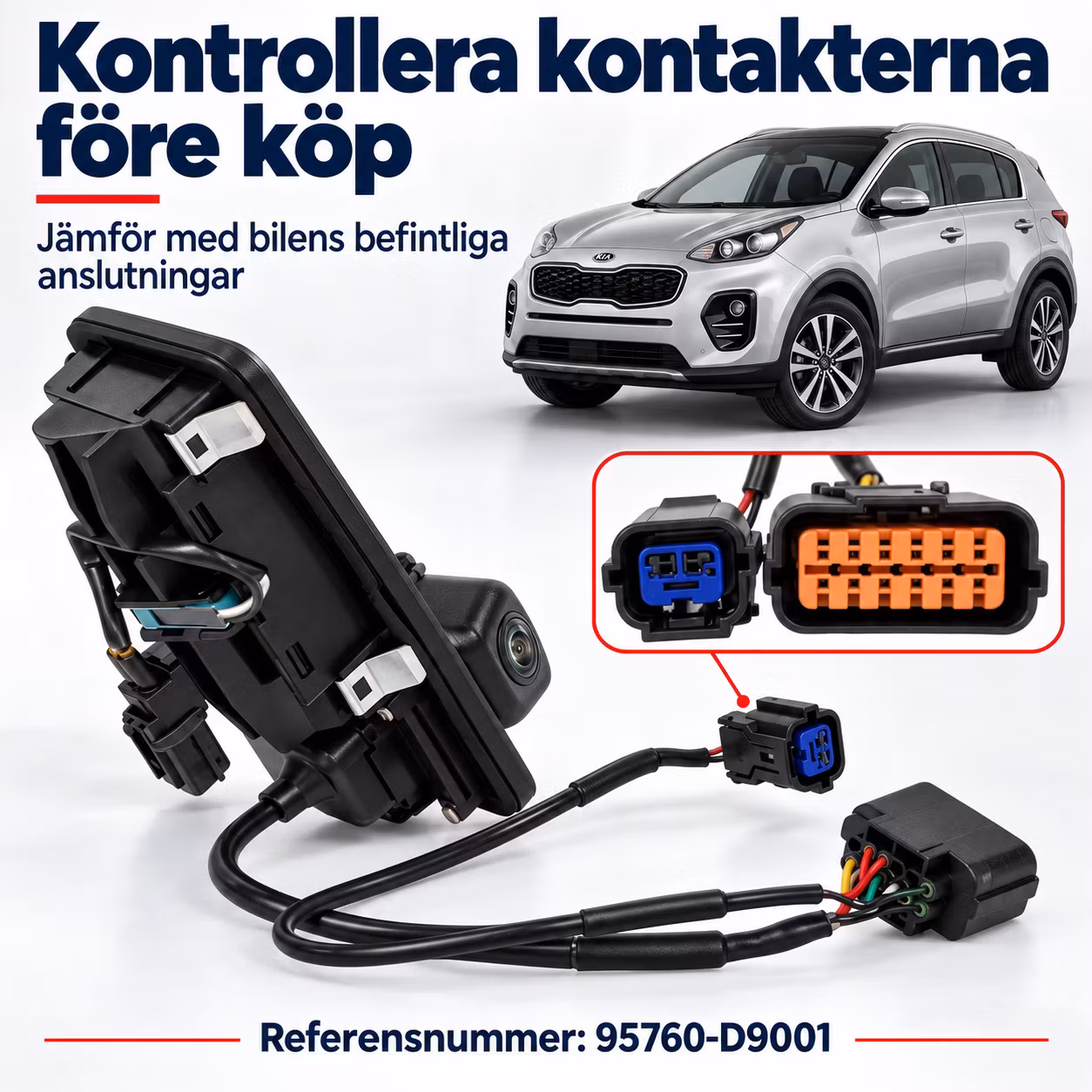 Backkamera Kia Sportage 2016–2019 med bakluckehandtag – 95760-D9001