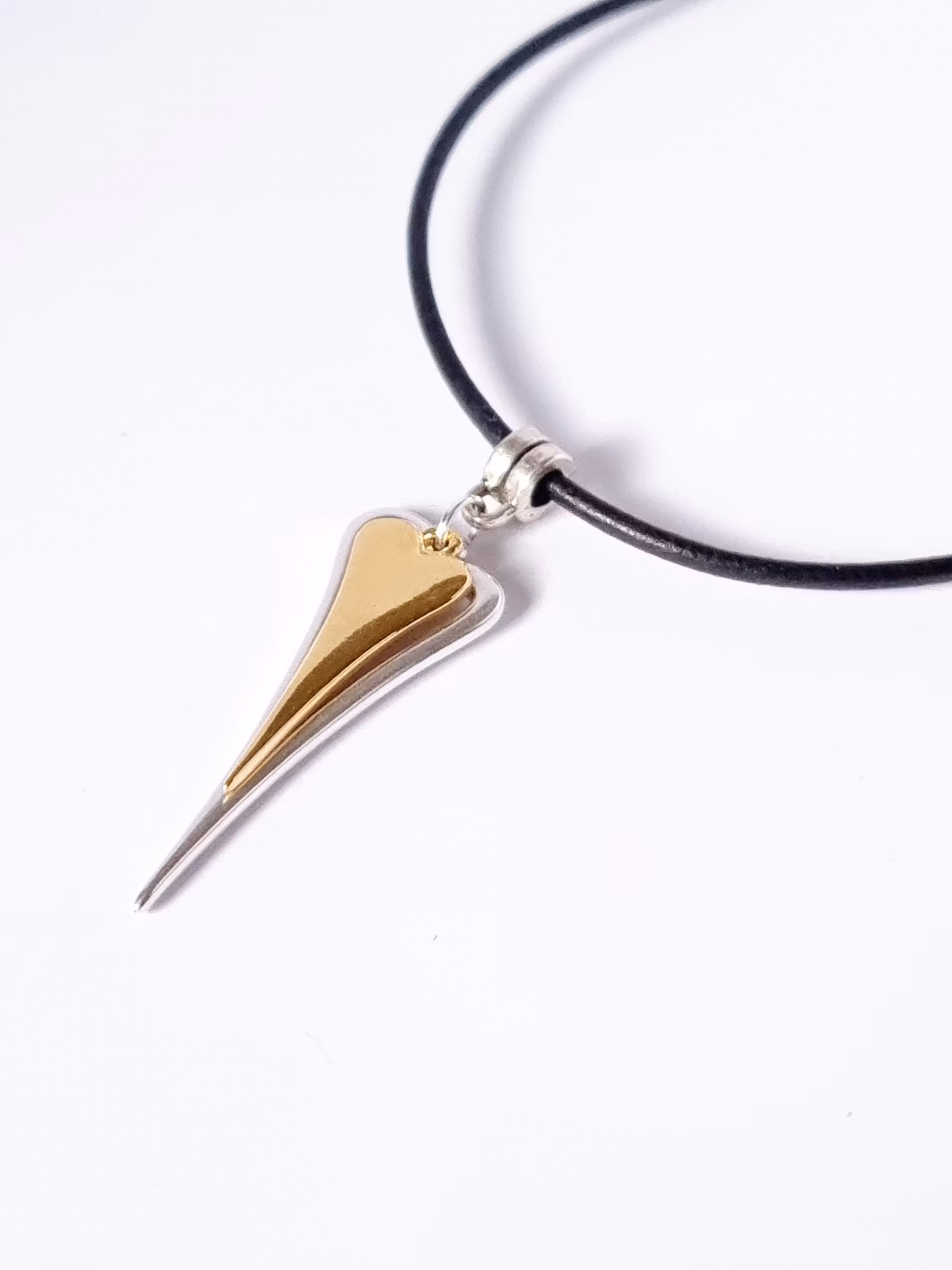 Halsband Dubbelhjärta läder