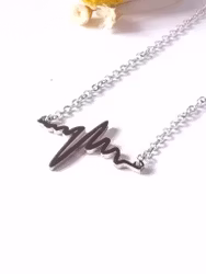 Heartbeat necklace in stainless steel