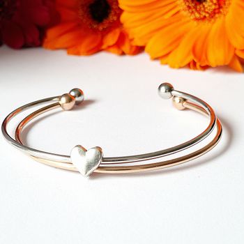 Armband rostfritt stål och hjärta