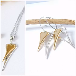 Double heart jewelery set