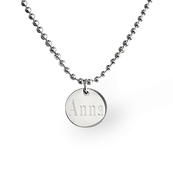 Graverat halsband med rund tag