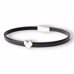 Armband med hjärta 5mm äkta läder-finns i flera färger