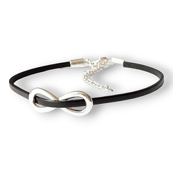 Armband läder med infinity