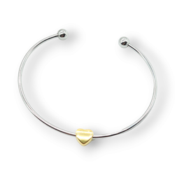 Bangle med guldfärgat hjärta
