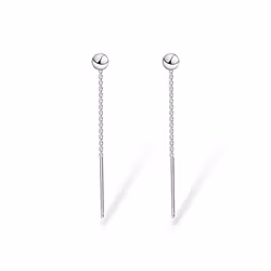 Ball earrings with chain