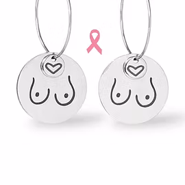 Love your boobs! Earrings Laser engraved
