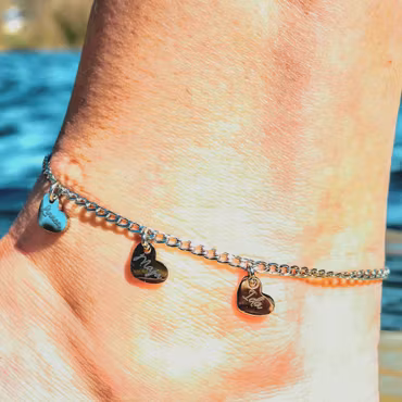 Engraved anklet Your Hearts
