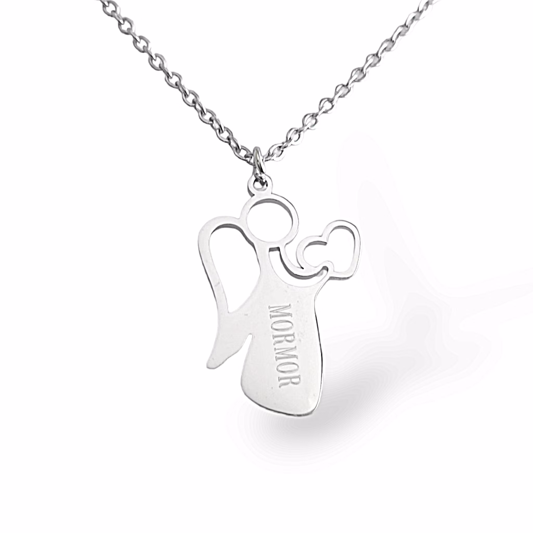 Engraved necklace Angel with own text